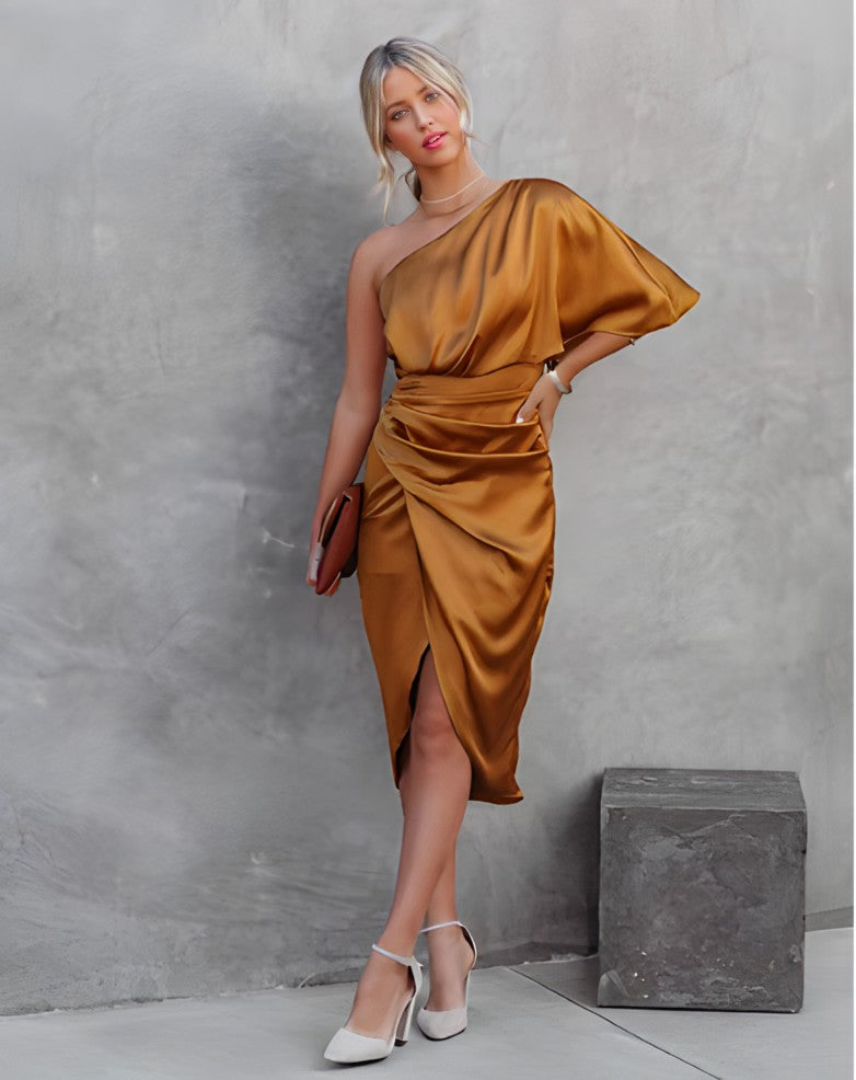 Norvielle Damen Seiden-Partykleid