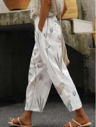 Damenhose Blumenmuster Baumwolle Floral