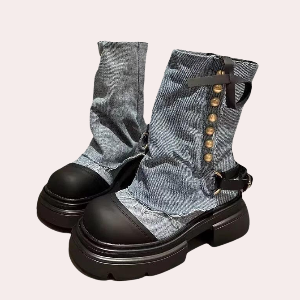 Keona Damen Denim Stiefel Winter