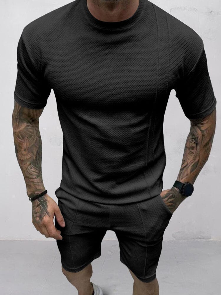 Renzo Herren T-Shirt Set Baumwolle Weiß