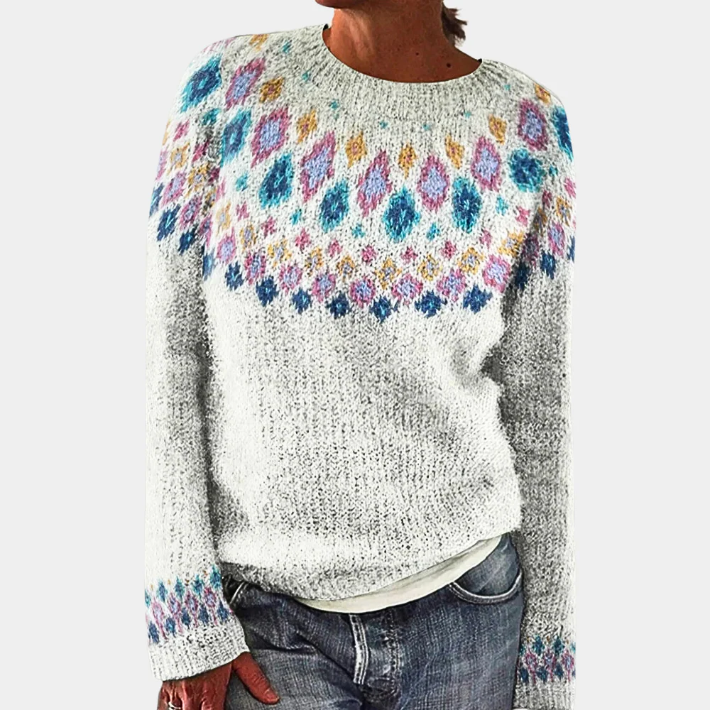 Norvielle Damen Pullover aus Wolle mit lässiger Passform und