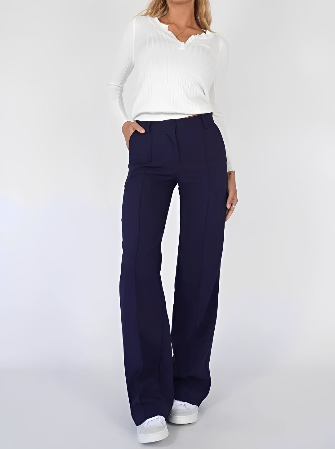 Damen Bootcut-Hose Gerade Geschnitten