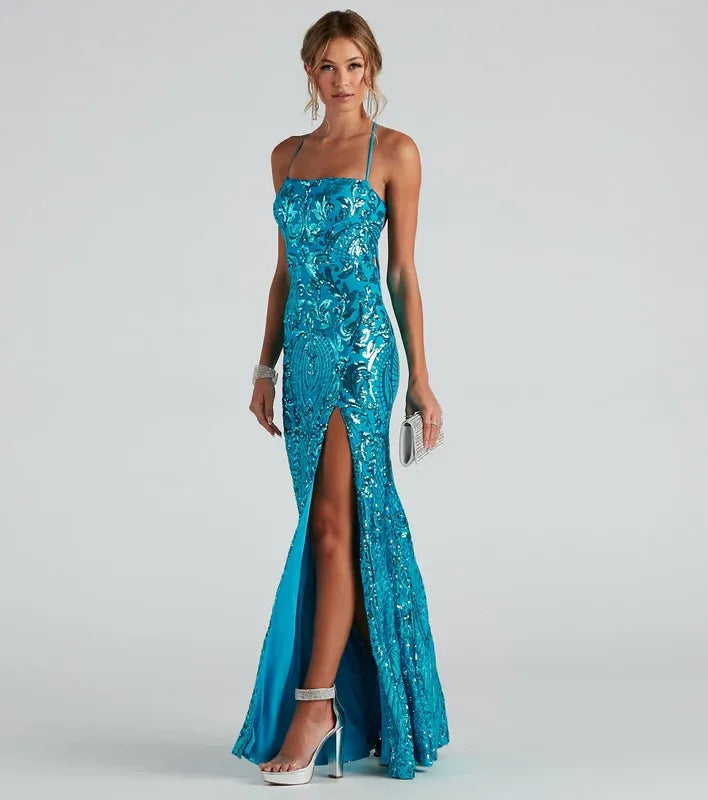 Elegantes Damen Abendkleid Figurbetont Schlitz