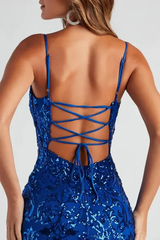 Glitzerndes Damen Mini-Abendkleid Figurbetont