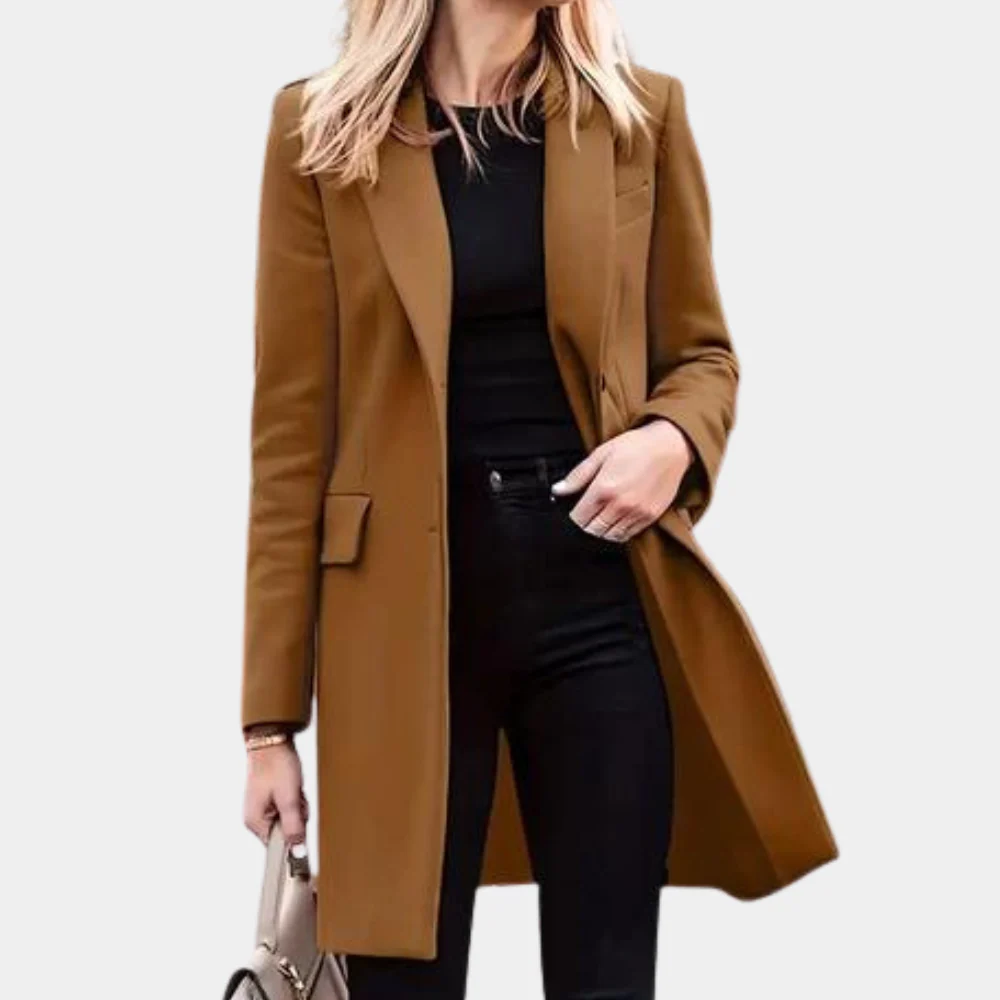 Damen Trenchcoat Taillierte Passform Reverskragen