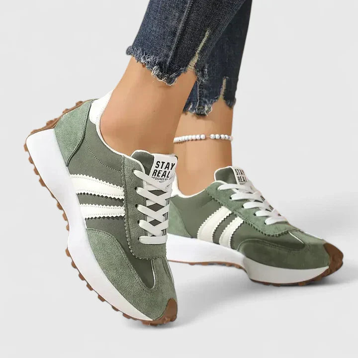 Damen Retro Schnürsneaker Frühling