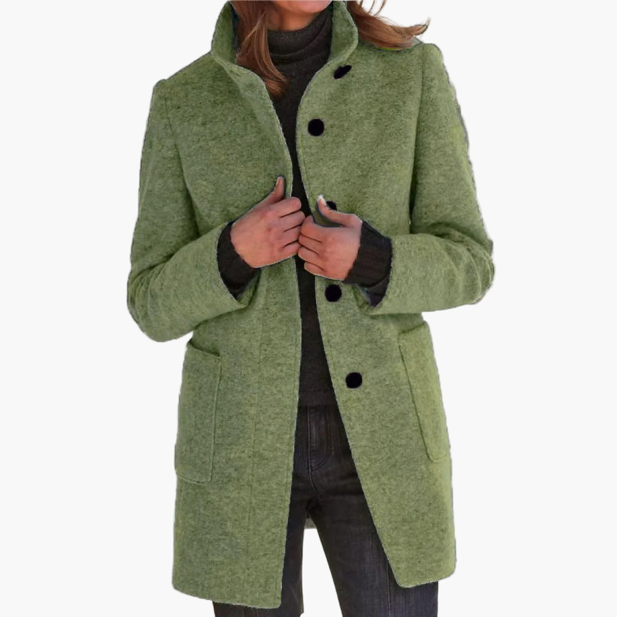 Norvielle Damen Kurzmantel Modern Elegant Übergangsjacke