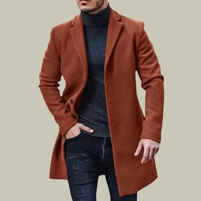 Herren Trenchcoat Mittellang Reverskragen