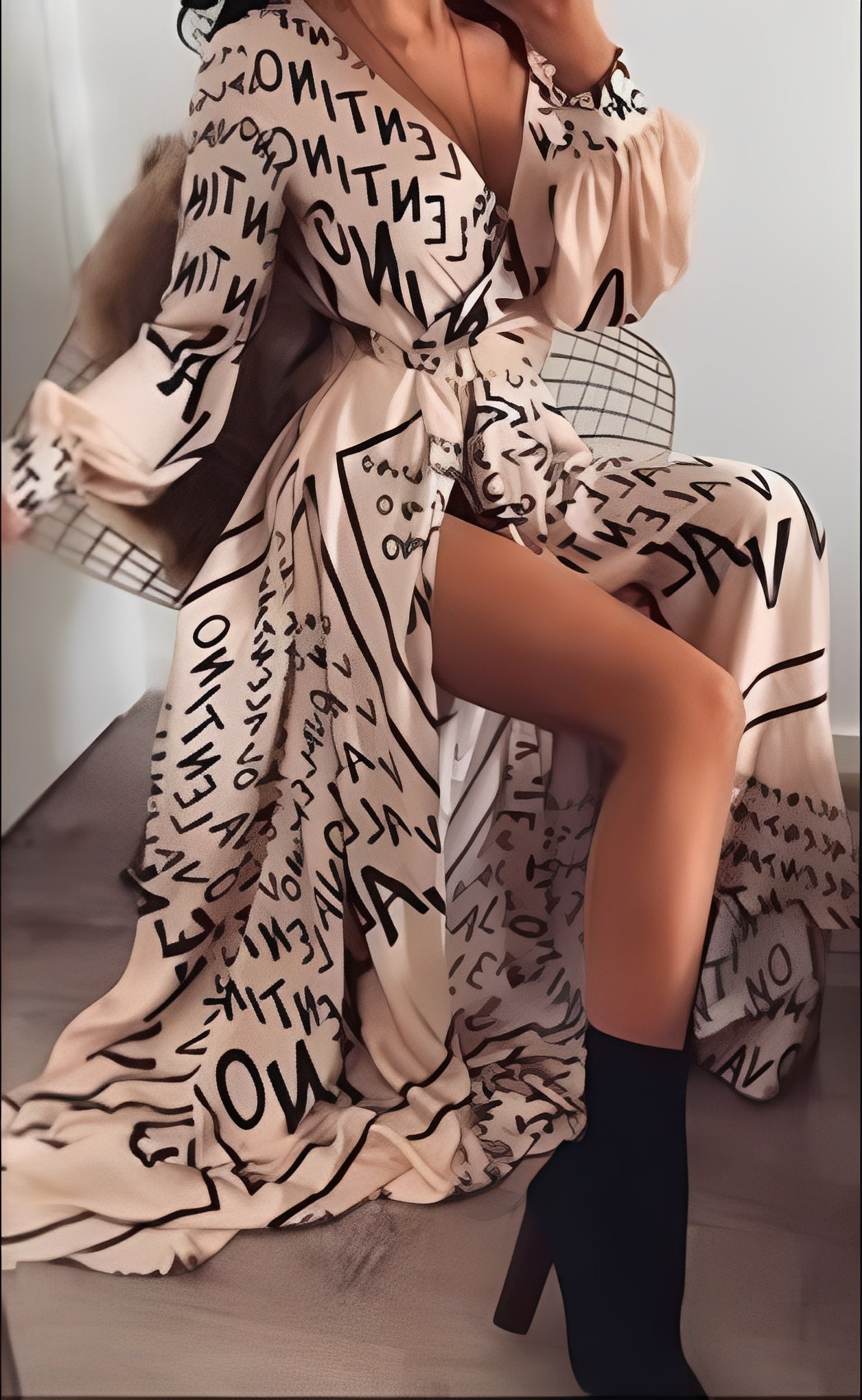 Damen Maxikleid mit Schlitz Stilvoll