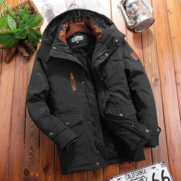Herren Oversized Jacke Fleecegefüttert Mit Kapuze