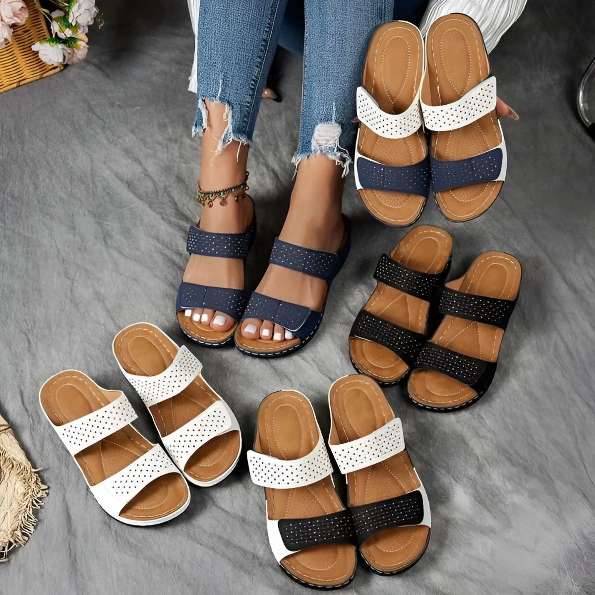 Damen Orthopädische Sandalen Klettverschluss