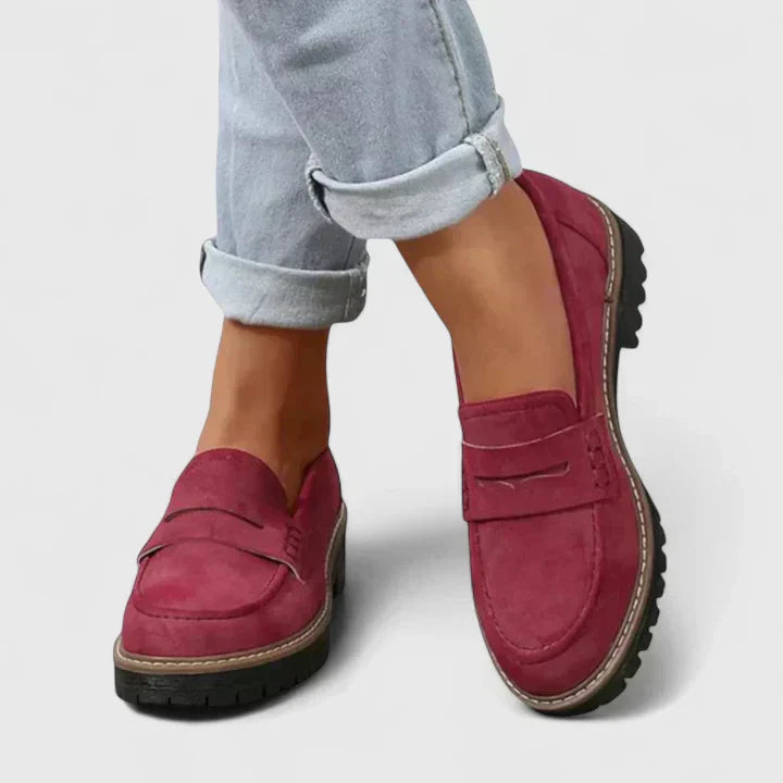 Damen Orthopädische Loafer Bequem Leder