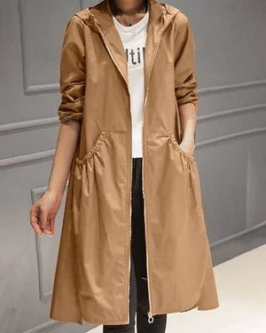 Trenchcoat Damen Wasserdicht mit Kapuze