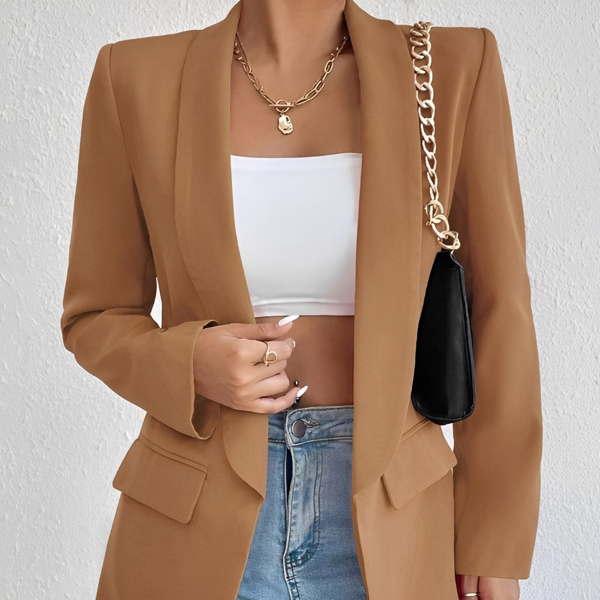 Damen Blazer Tailliert Büro Alltag