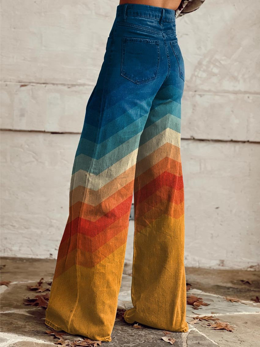 Damen Retro Zickzackhosen
