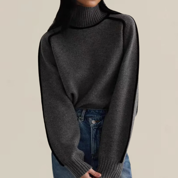 Damen Pullover Hohler Kragen Langer Ärmel