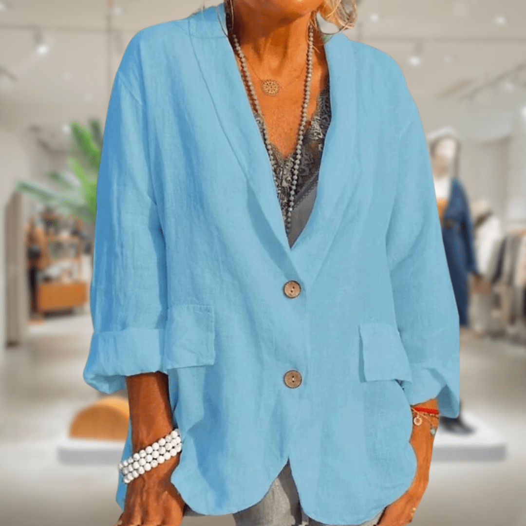 Norvielle Damen Leinenblazer Beige