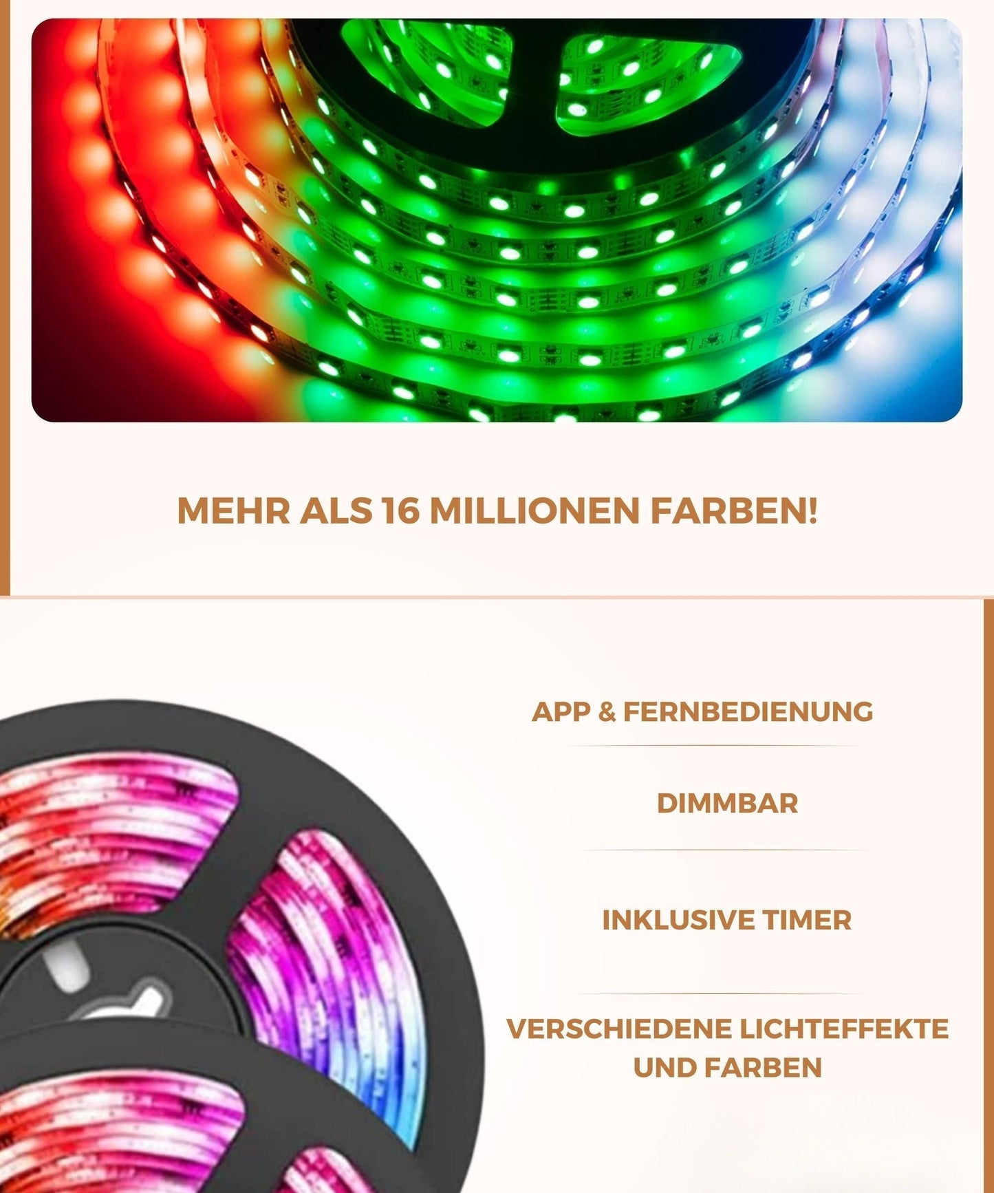 LED Streifen 15m mit App und Fernbedienung