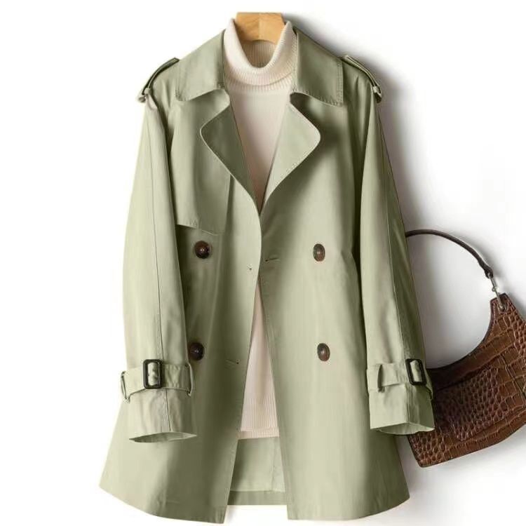 Norvielle Herren Trenchcoat Doppeltknopf Klassisch Beige