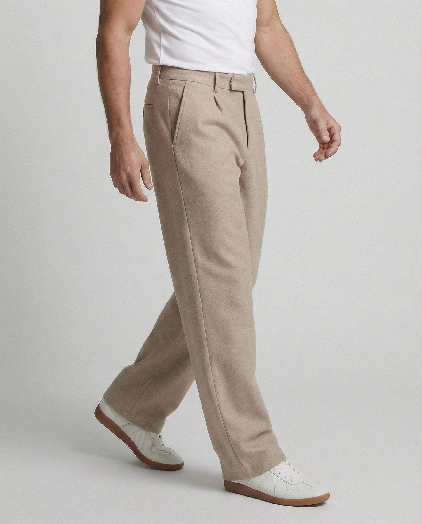 Herren Stoffhose Gerade Weit Bein