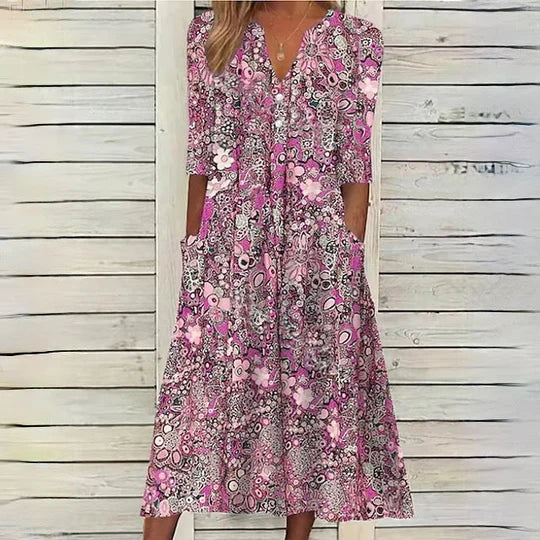 Damen Blumen-Midikleid Hannah
