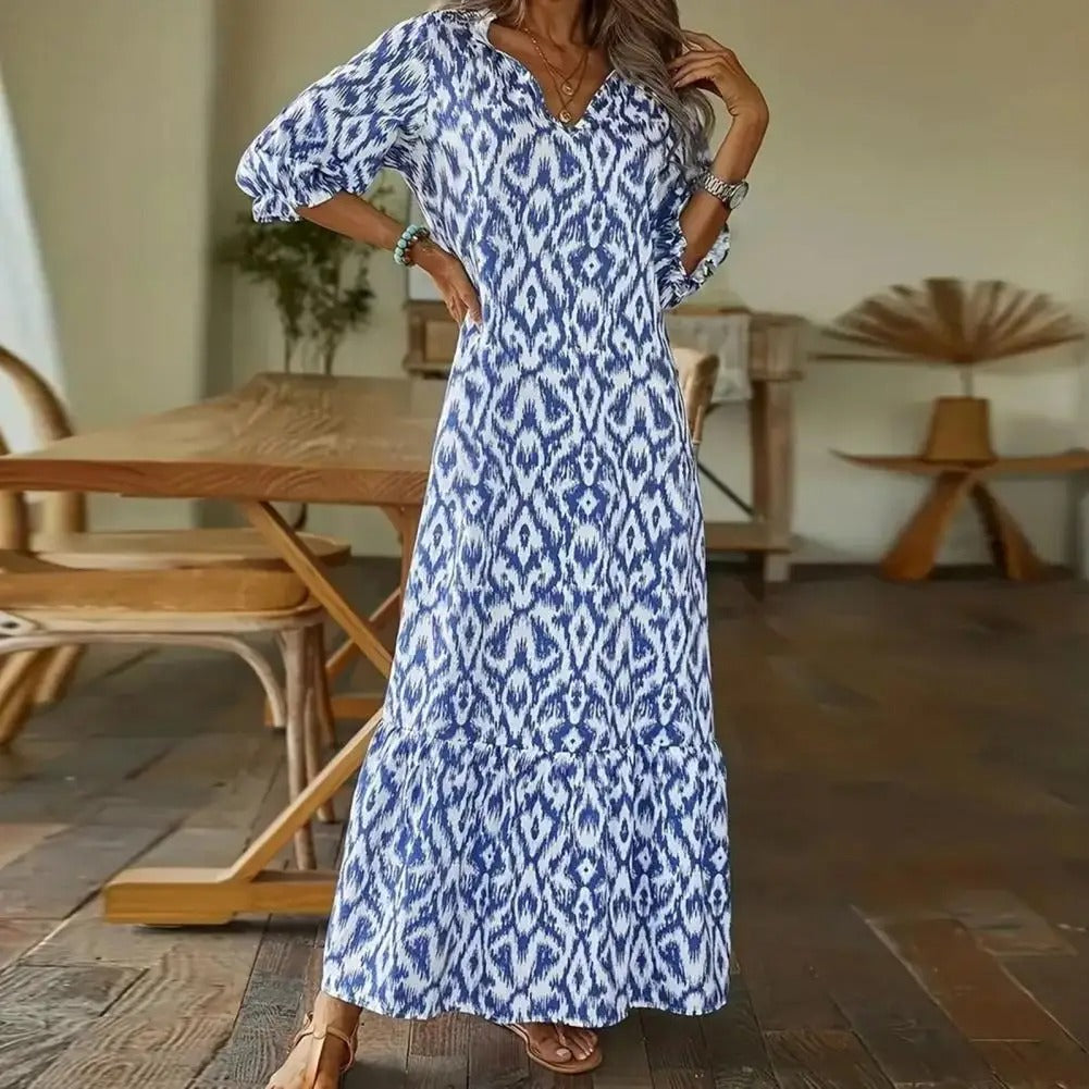 Damen Elegantes Maxi-Kleid Mit Schnittdetails Sommer
