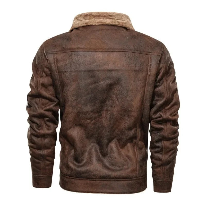 Fleece Lederjacke Damen Warm