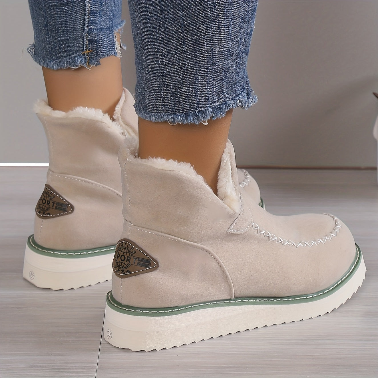 Damen Stiefeletten Warm Gefüttert