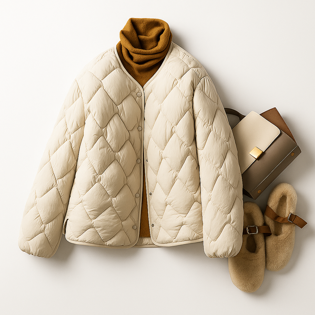 Damen Pufferjacke Warm Leicht Gesteppt