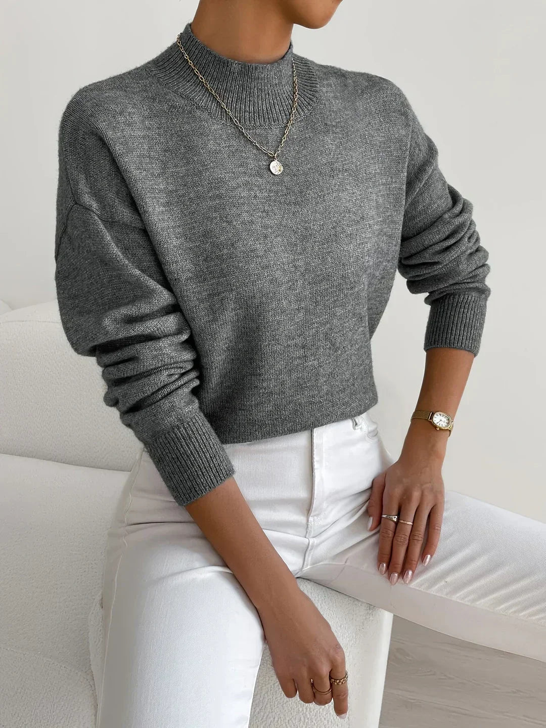 Damen Eleganter Rollkragenpullover Elke