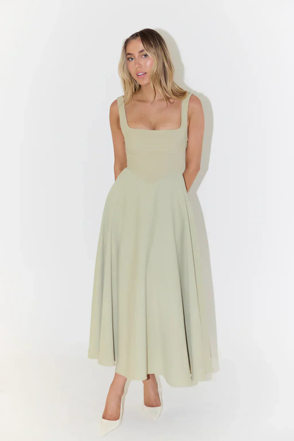 Damen Midi Kleid Elegant Festlich
