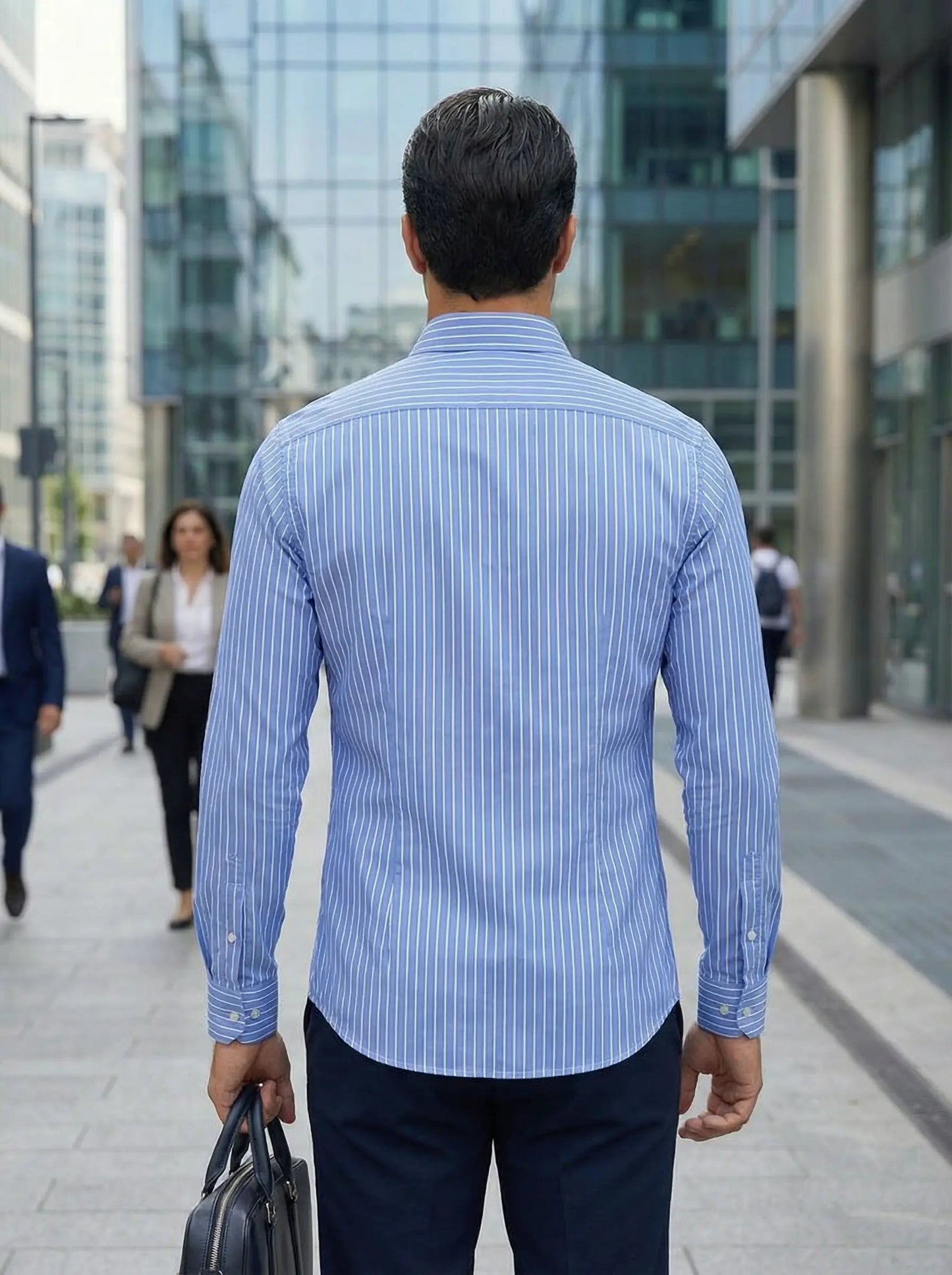 Herren Slim Fit Streifen Knopfhemd