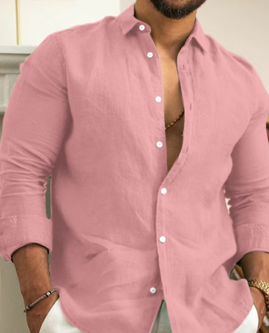 Herren Slim Fit Freizeitshirt mit Knopfleisten