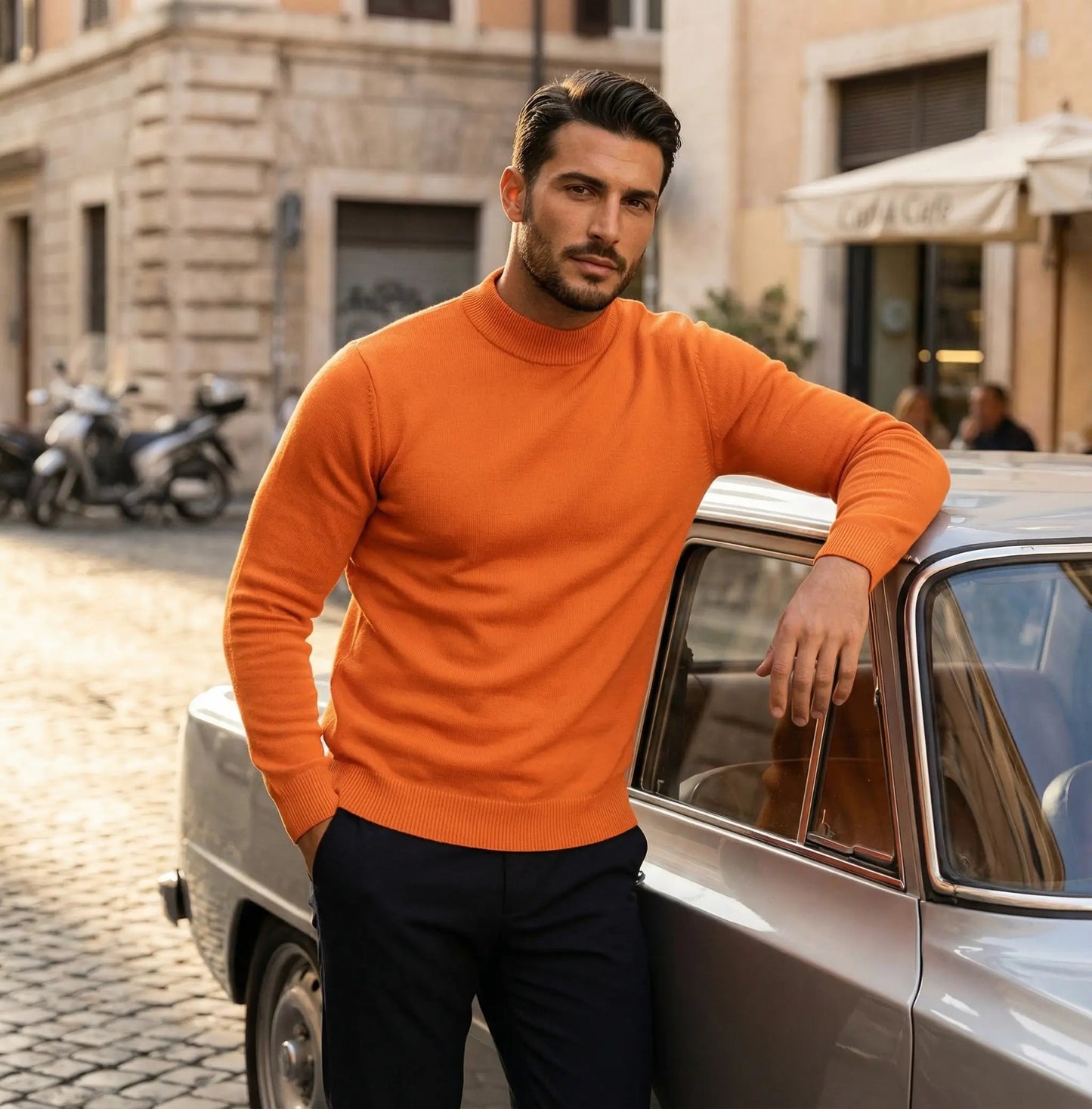 Valentin Herren Langarm-Shirt Mock-Neck