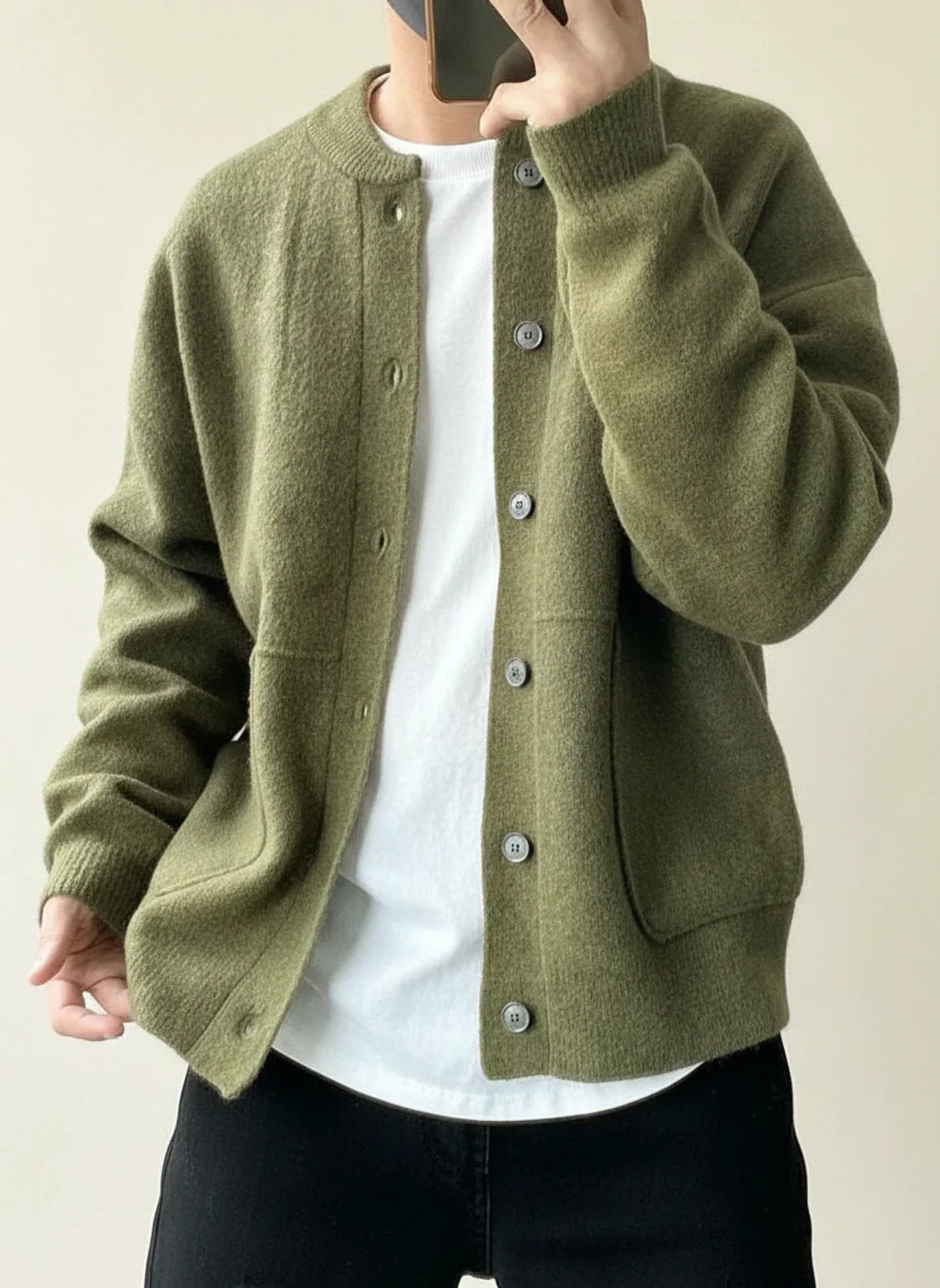 Herren Strickjacke Lässig Knopfleiste