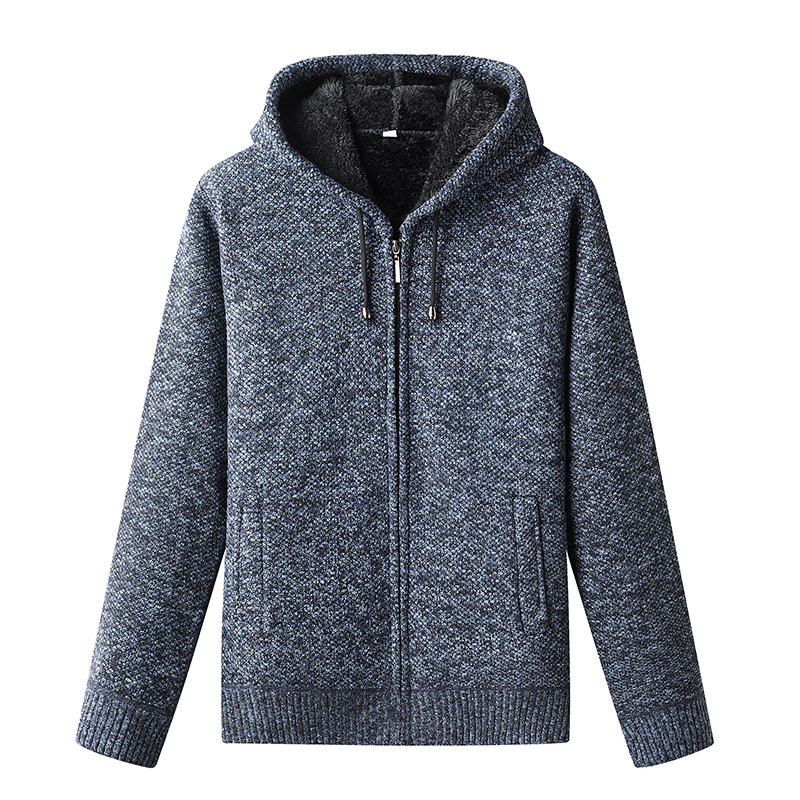 Herren Strickjacke mit Kapuze und Reißverschluss