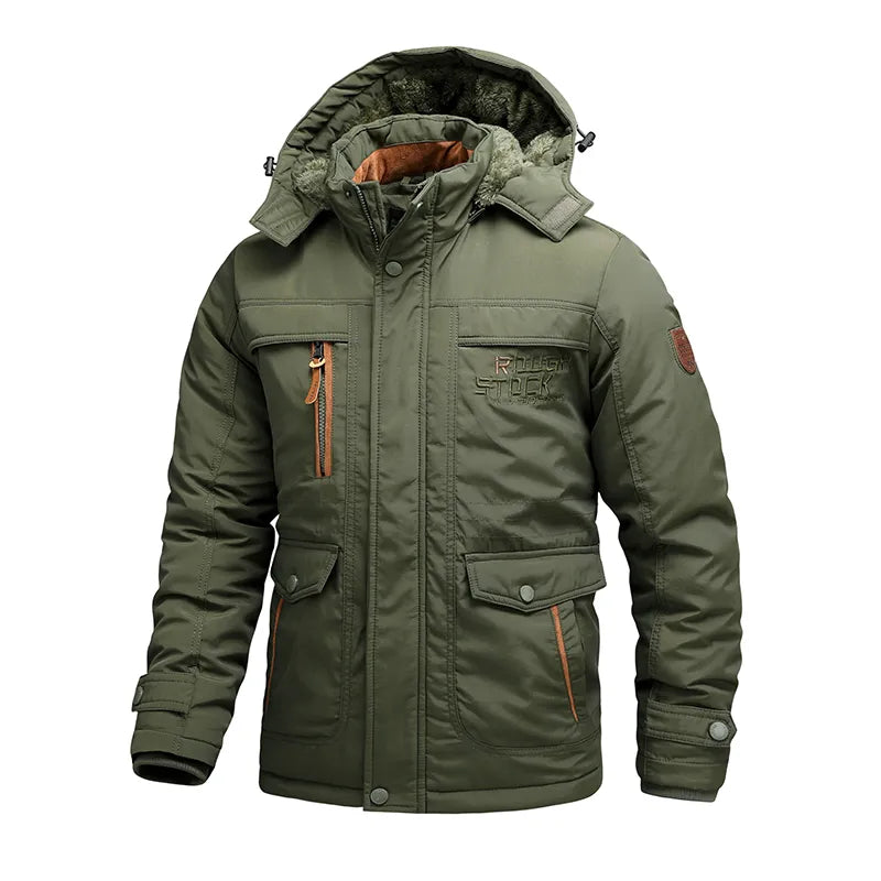 Herren Winterjacke Winddicht Isoliert Kapuze