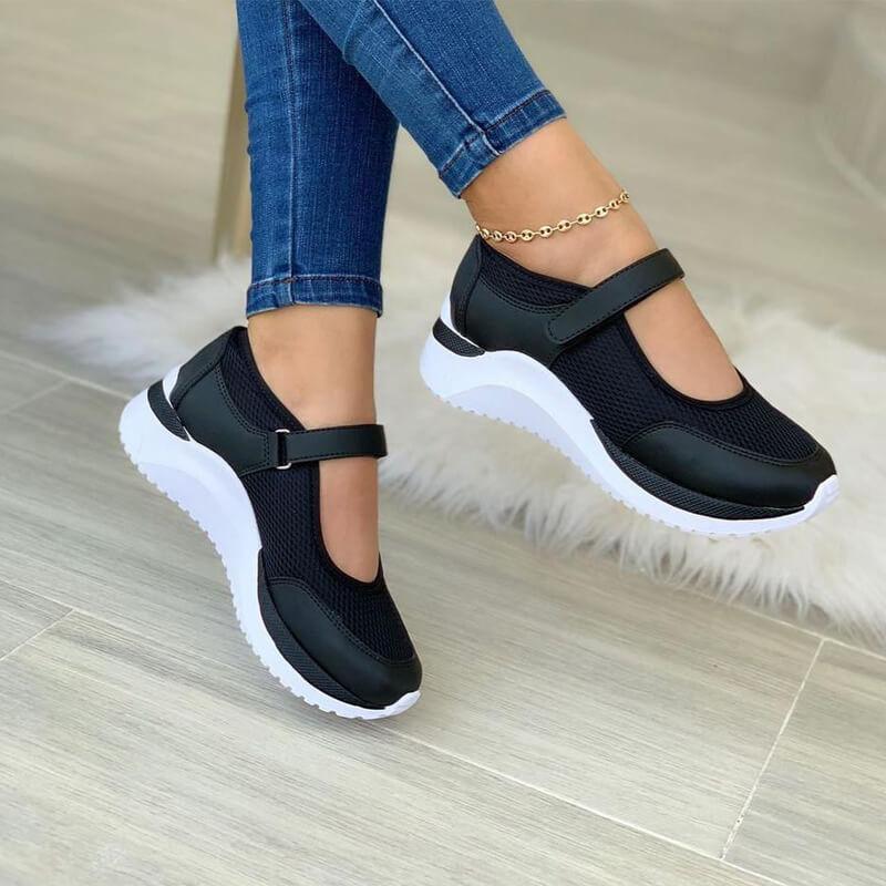 Damen Sneaker Mesh Klettverschluss
