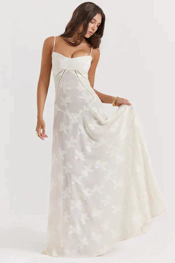 Weißes Damen Maxi-Sommerkleid Trendig
