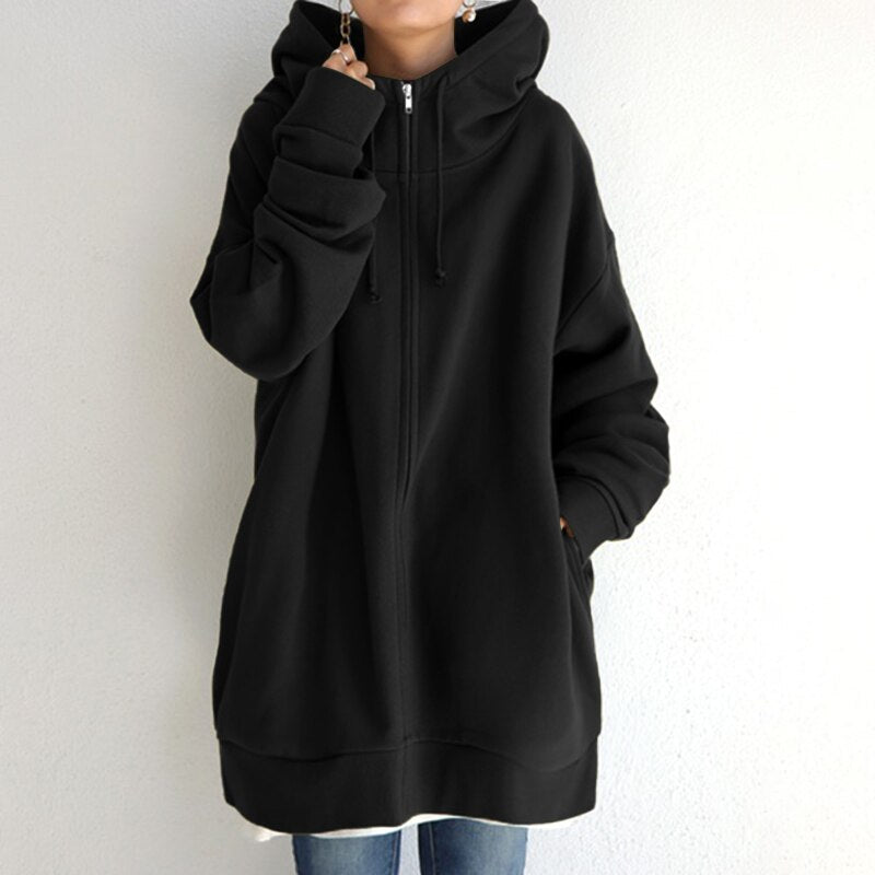 Norvielle Damen Winterhoodie Kuschelig Grün