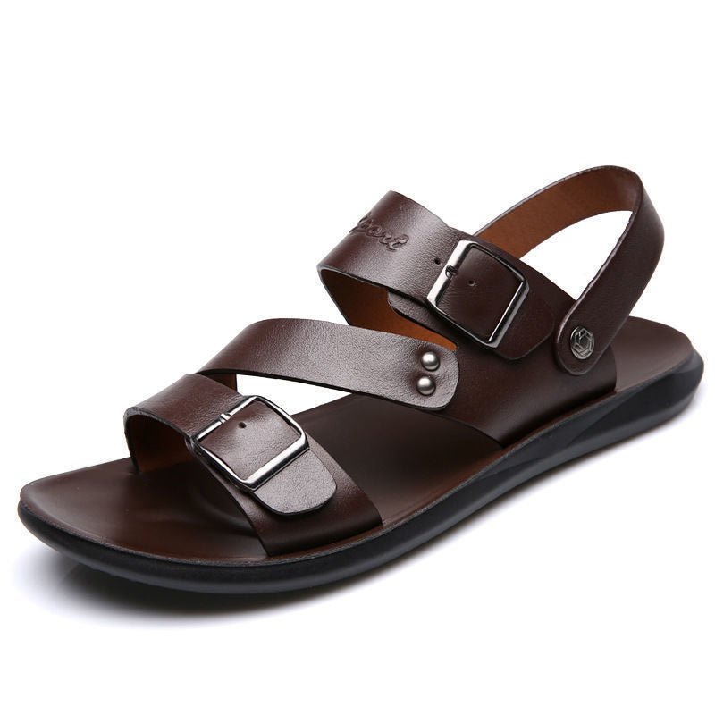Nathan Damen Klassische Sandalen mit Schnalle Leder
