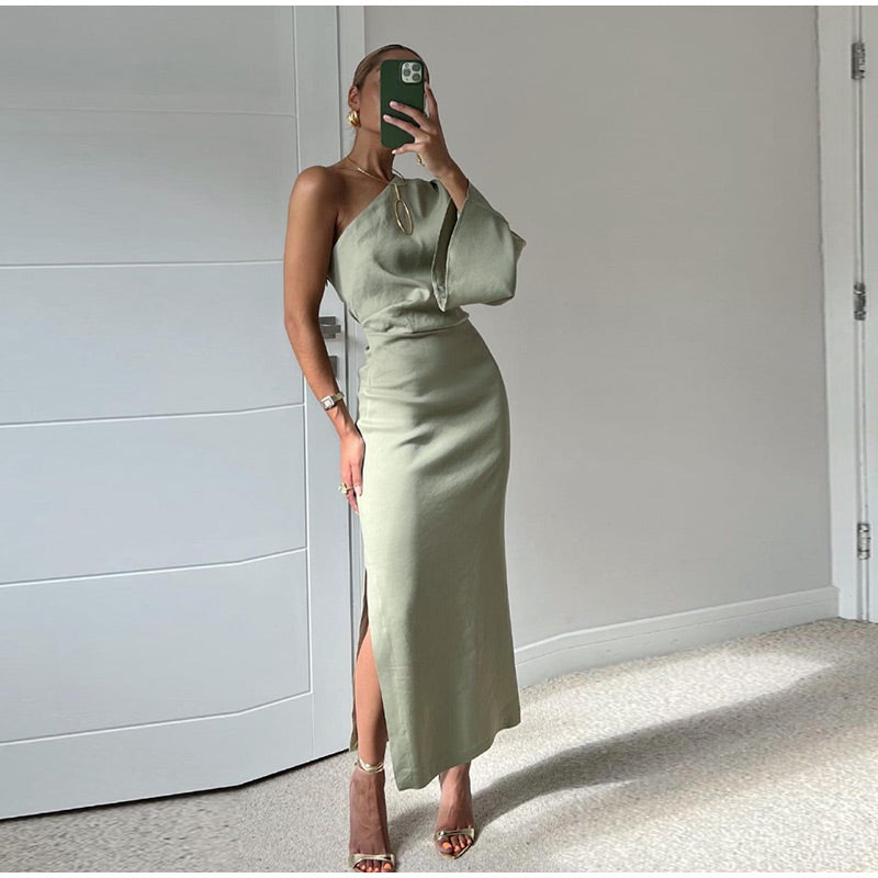 Damen Maxikleid Asymmetrisch - Norvielle