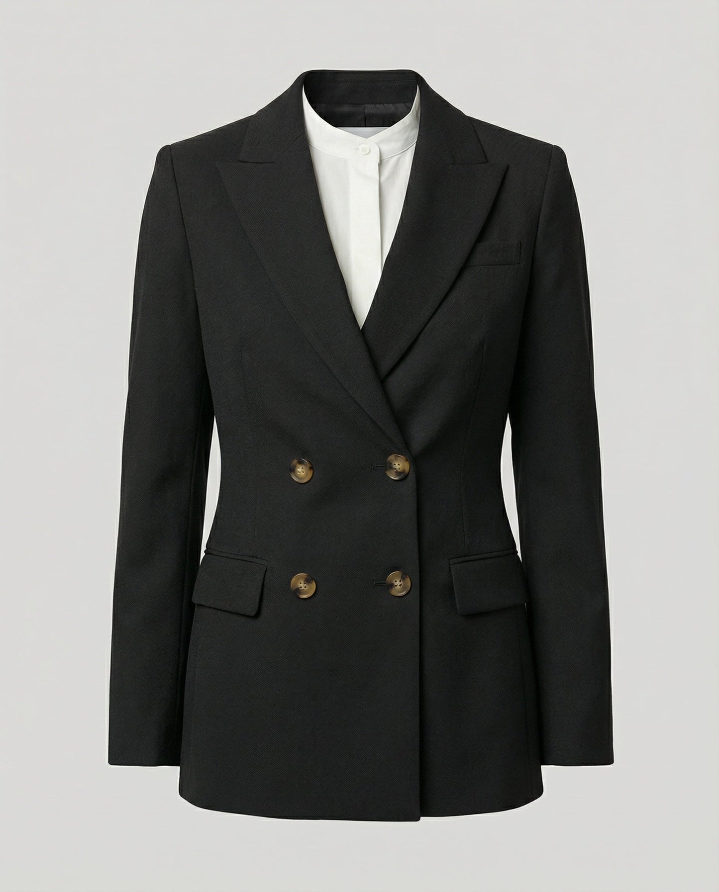 Damen Sakko Wollstruktur Tailliert Elegantes Design