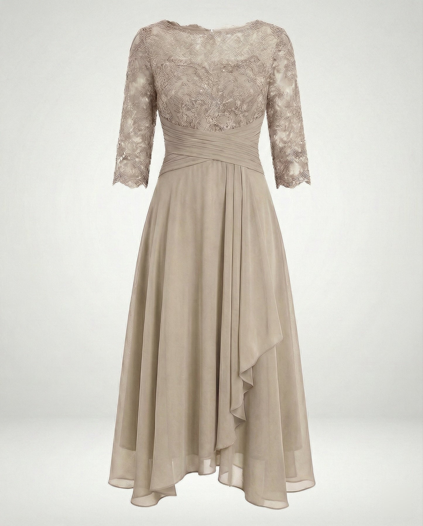 Damen Abendkleid Midi 3/4-Ärmel
