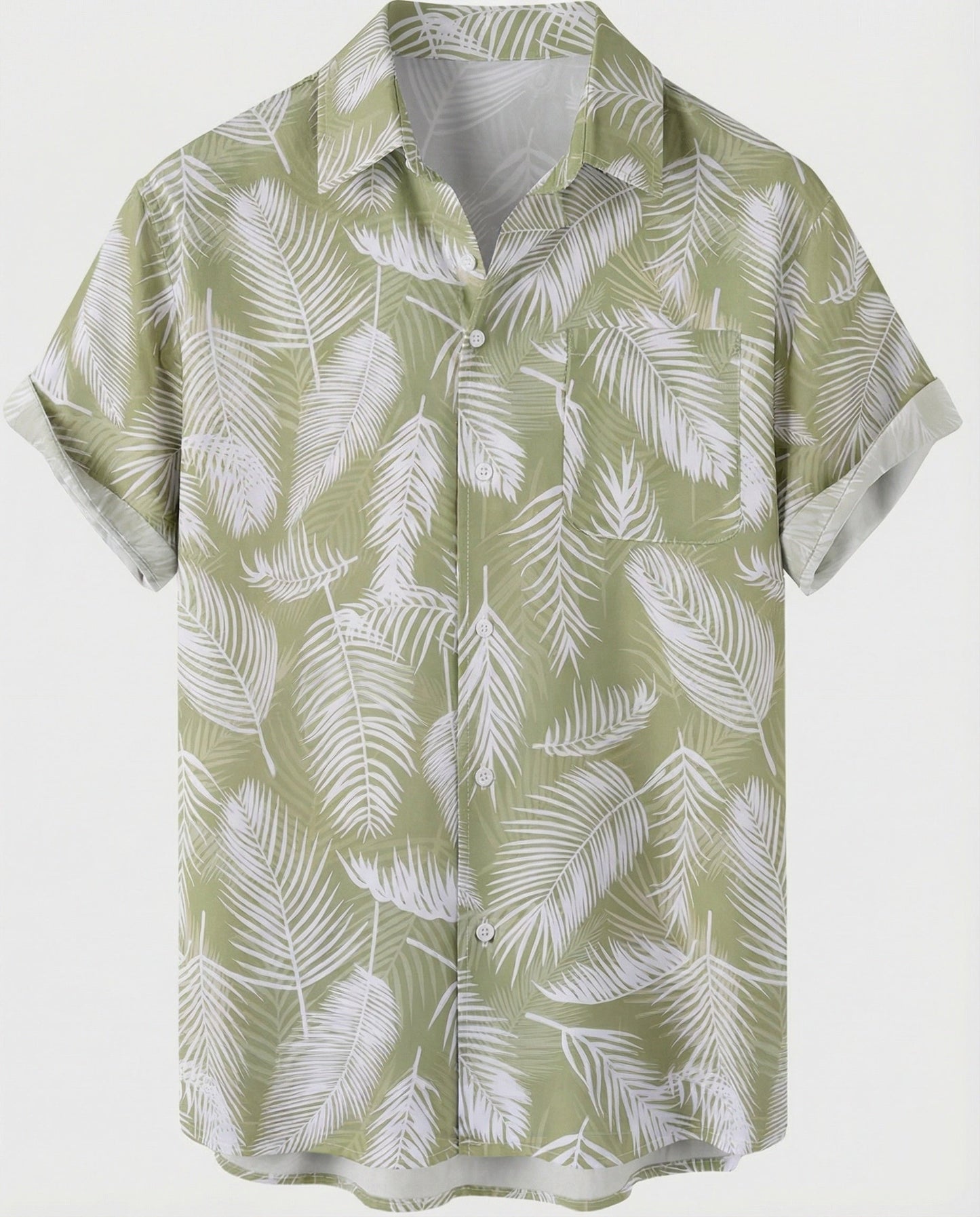 Herren Hawaiihemd Kurzarm Palmenprint