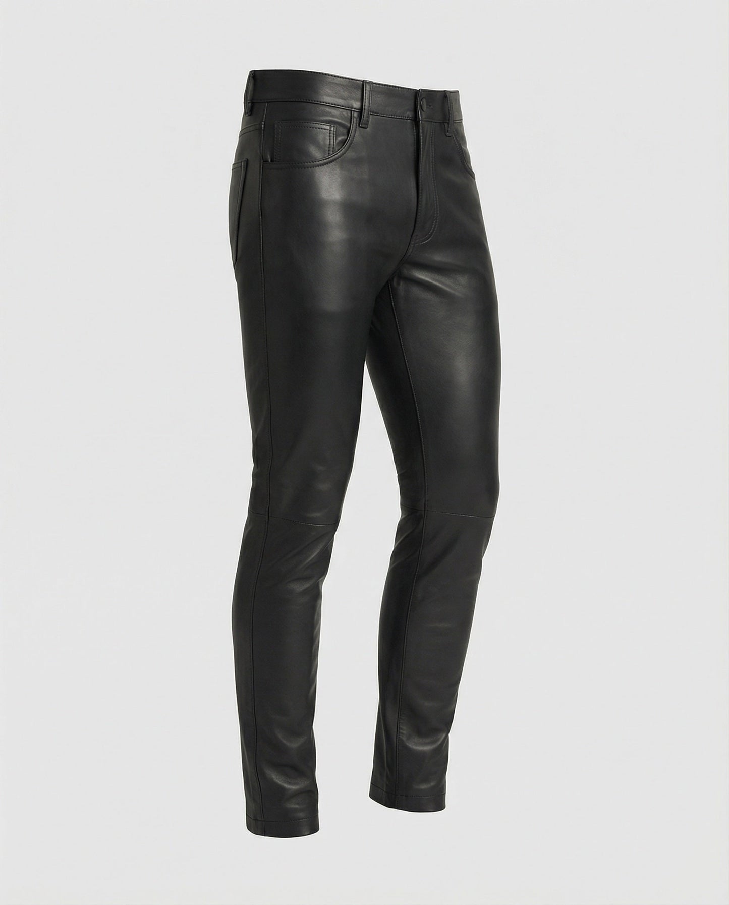 Herren Slim-Fit-Hose Kunstleder