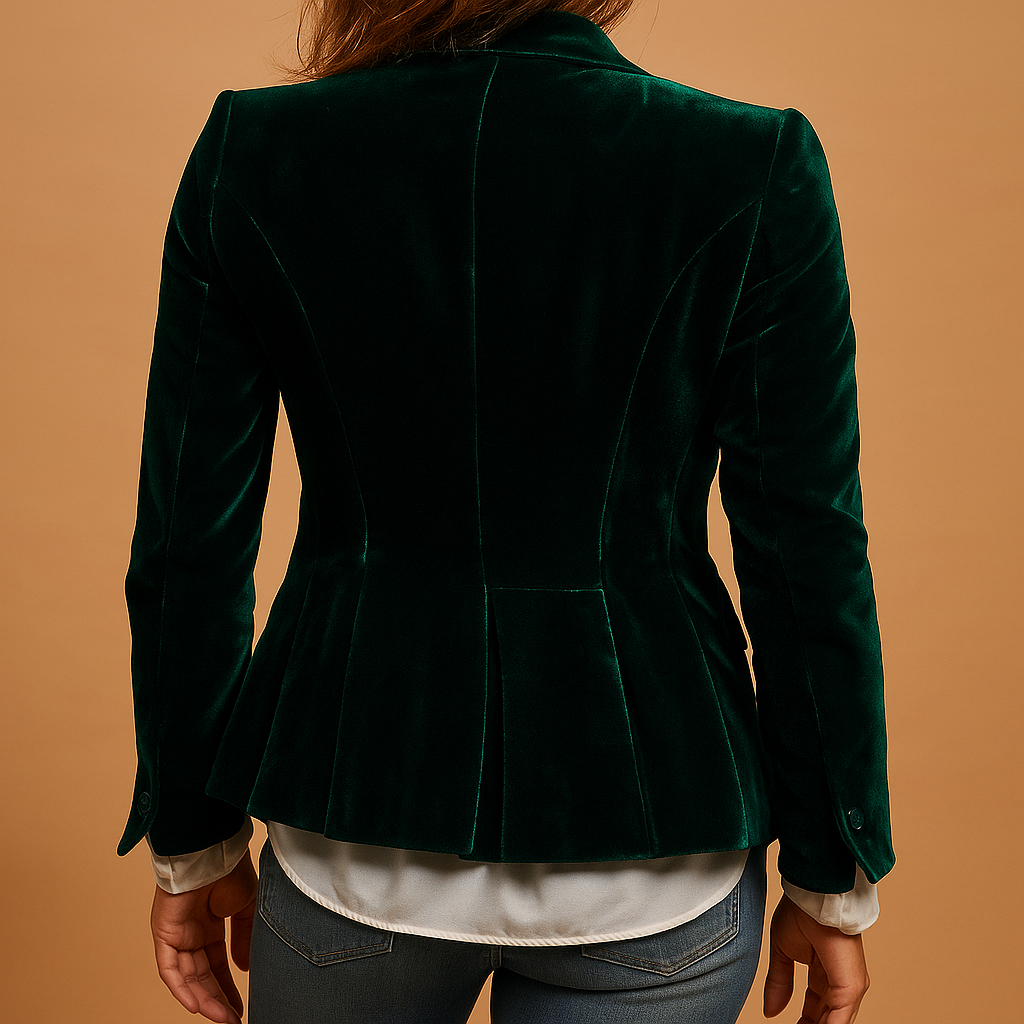 Damen Blazer Schmal Revers Taschen