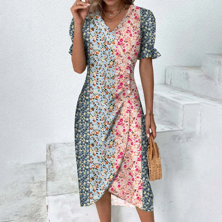 Damen Sommerkleid Luftig Baumwolle Rosa