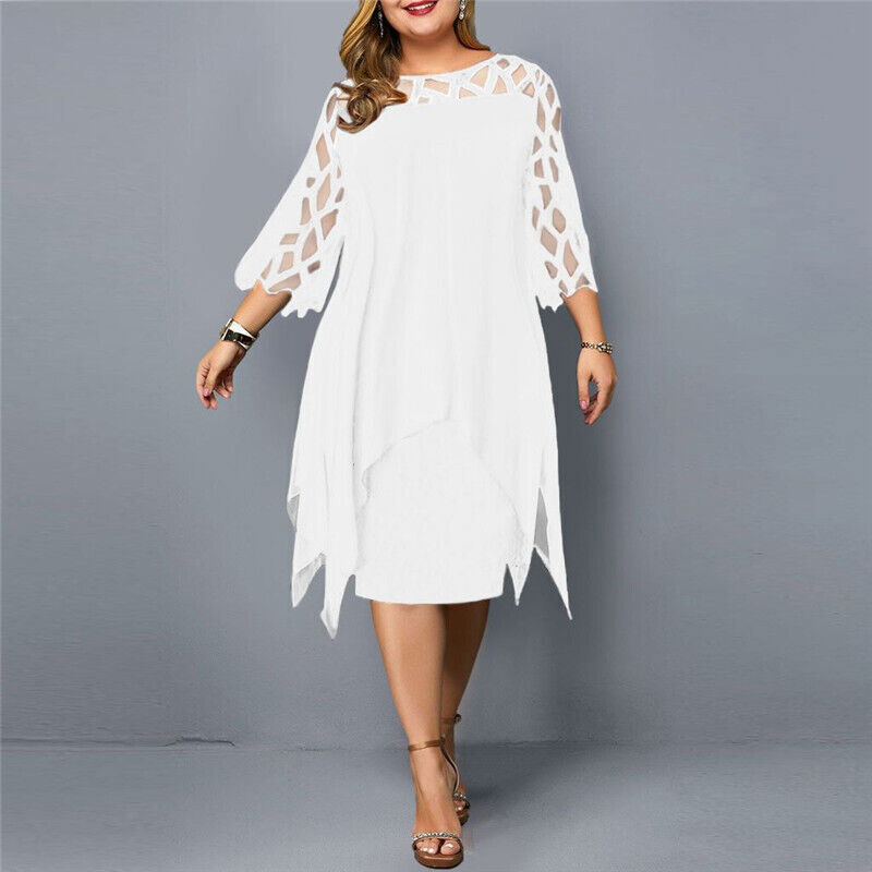Damen Midi-Kleid Große Größen Schick