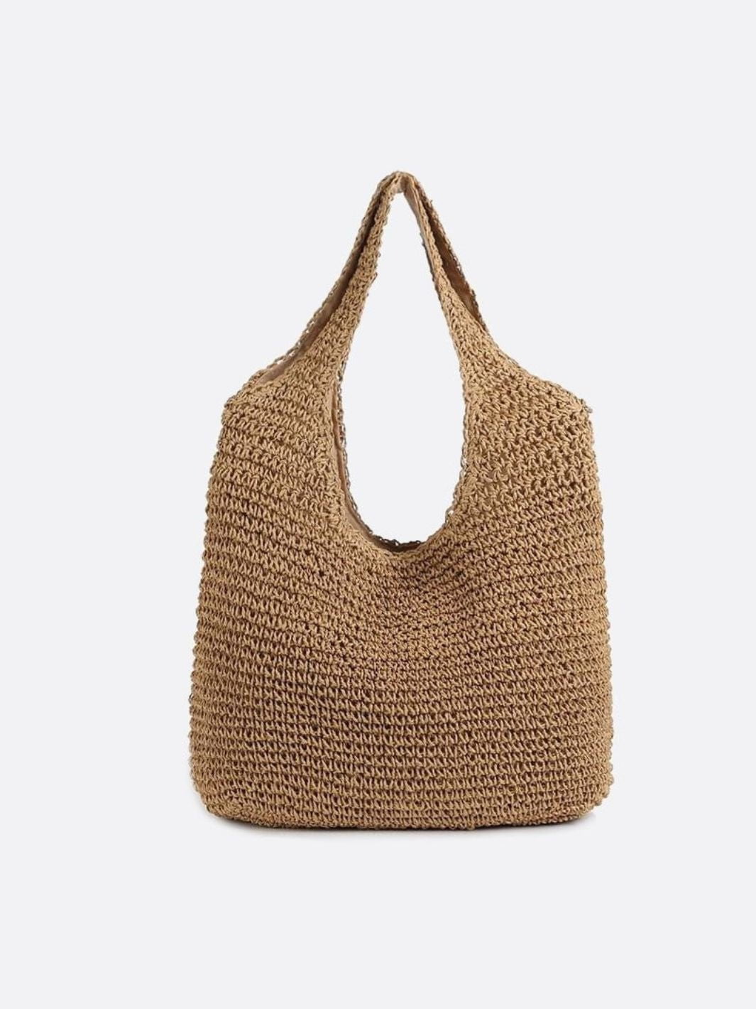 Siena Damen Stroh Tasche Reißverschluss Beige